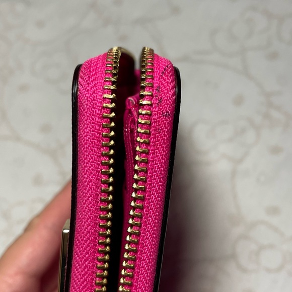 Kate Spade saffiano compact zipper bifold pink wallet - Picture 5 of 7